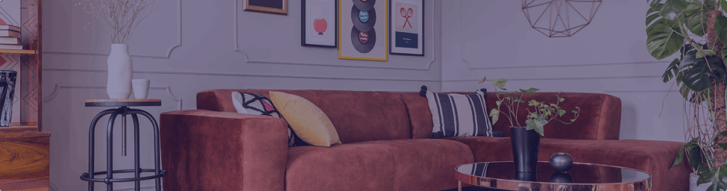 A large couch with pills and accompanying artwork