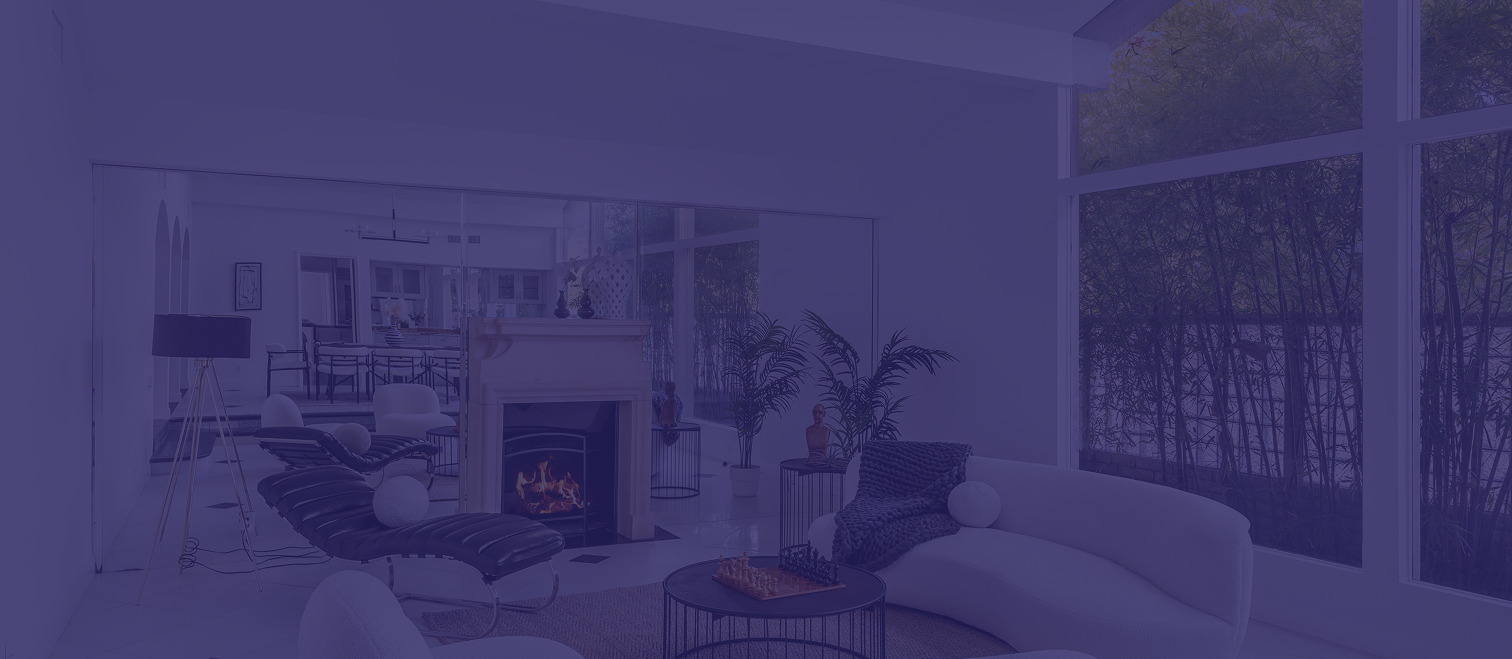 A house with a fireplace and couches